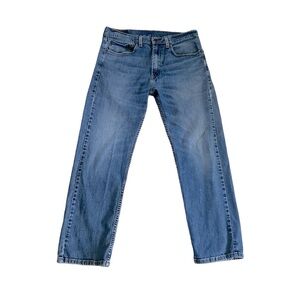 Levi’s Men’s 505 regular fit stretch blue denim Jeans distress size 34x…